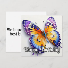 Happy Birthday Colorful Butterfly Artwork
