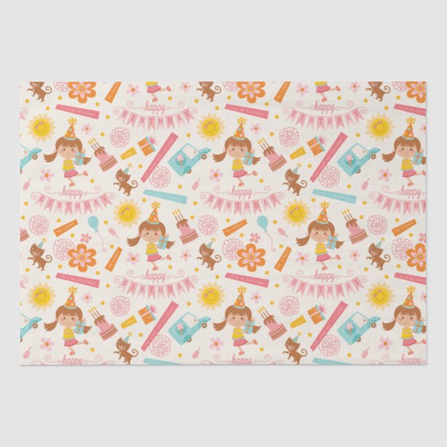 Happy Birthday Colorful Seidenpapier (Vorderseite)