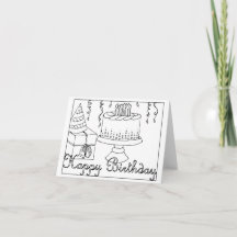 Happy Birthday Coloring Card