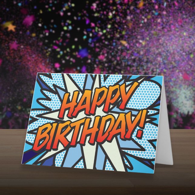 HAPPY BIRTHDAY Comic Pop Art Karte (Fun HAPPY BIRTHDAY Comic Book Pop Art Card)