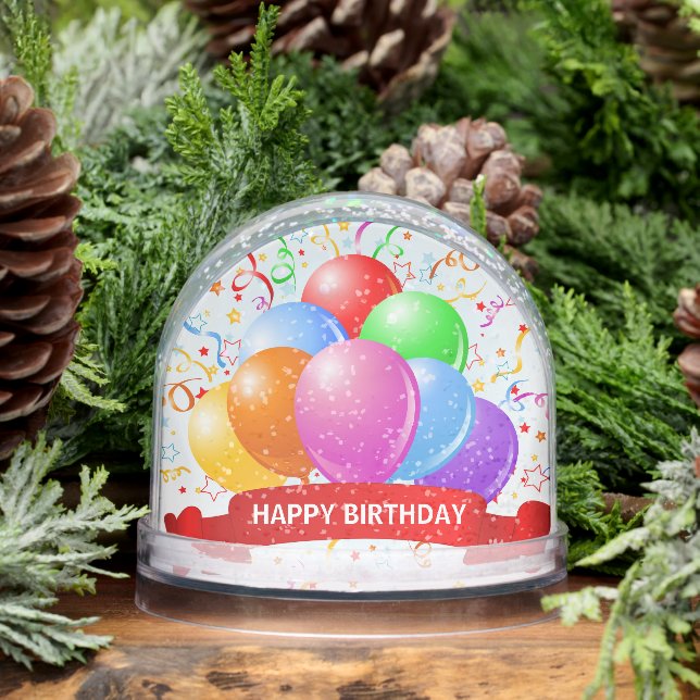 Happy Birthday Confetti Balloons Schneekugeln (Winter)