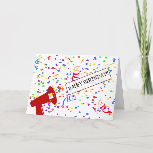 Happy Birthday Confetti Card Karte (Vorderseite)