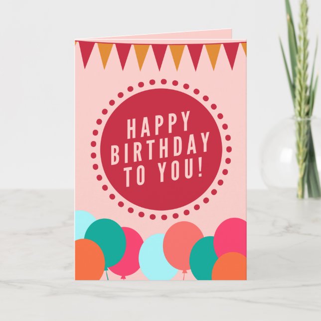 Happy Birthday Confetti - Grußkarte Karte (Vorderseite)