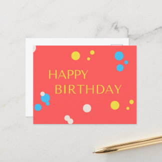 Happy Birthday Confetti Postkarte