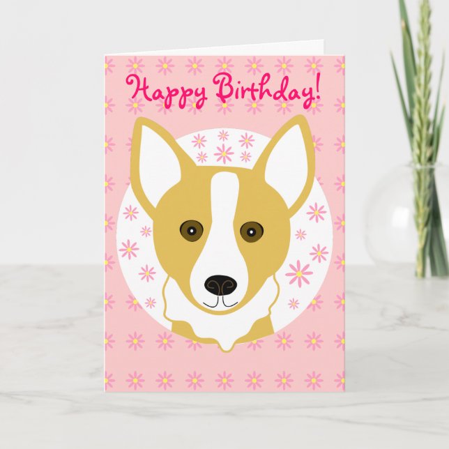 Happy Birthday Corgi Card Karte (Vorderseite)