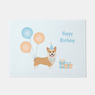 Happy Birthday Corgi Dog Fußmatte