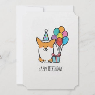 Happy Birthday Corgi Grußkarte Dankeskarte