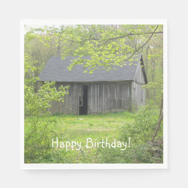 Happy Birthday Country Barn Serviette (Vorderseite)