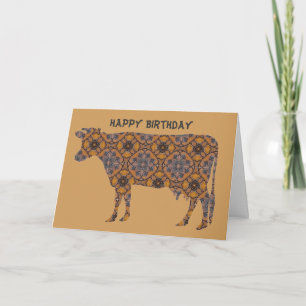 Happy Birthday Cow Karte