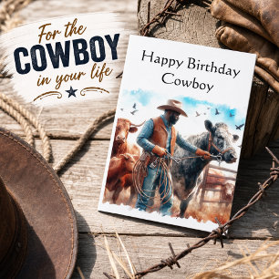 Happy Birthday Cowboy Grußkarte Karte