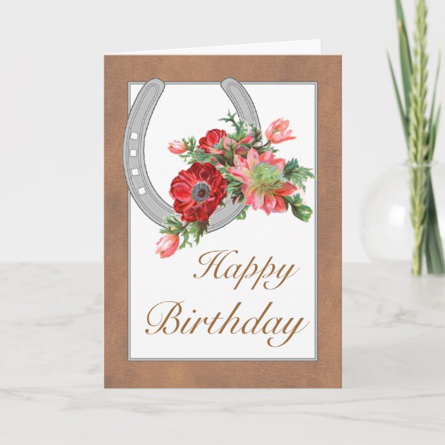 Happy Birthday Cowgirl anpassbar Karte (Vorderseite)