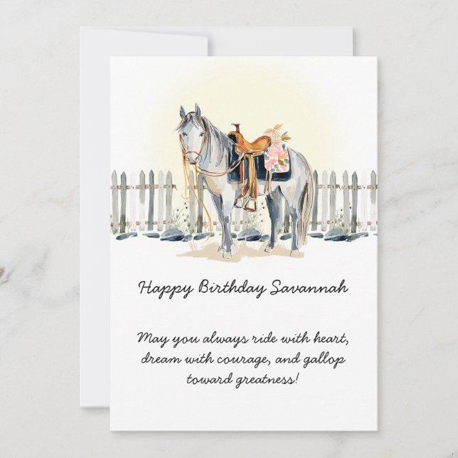 Happy Birthday Cowgirl Horse Lover Birthday | Karte (Vorderseite)