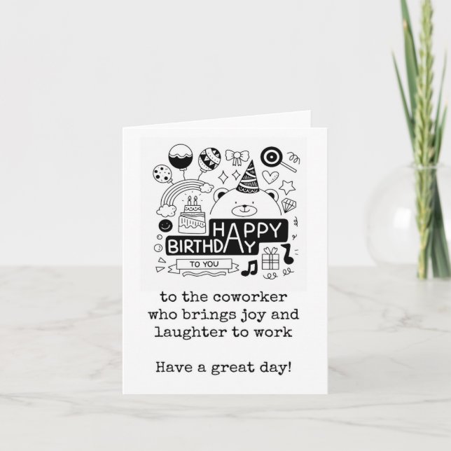 Happy Birthday Coworker, der die Lachen-Karte brin Karte (Vorderseite)