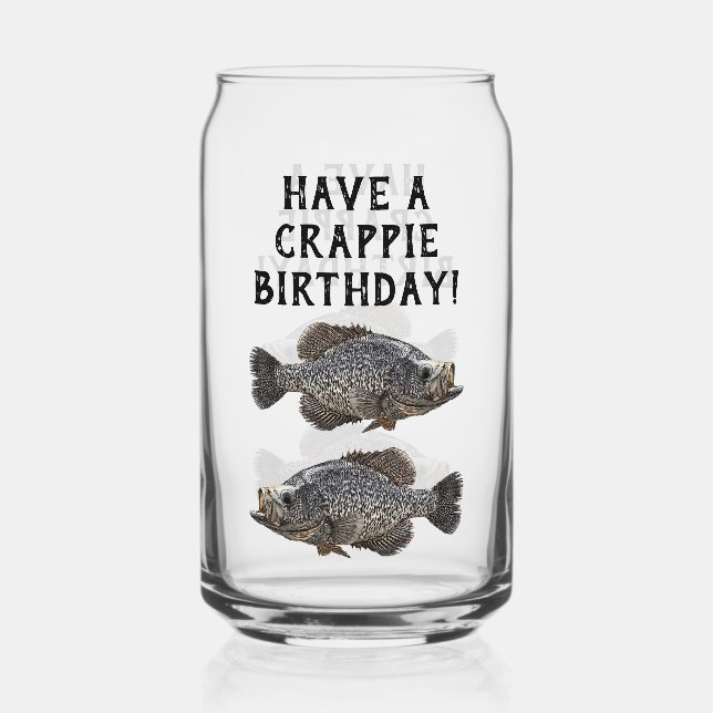 Happy Birthday Crappie Fishing Angler Custom Dosenglas (Vorderseite)