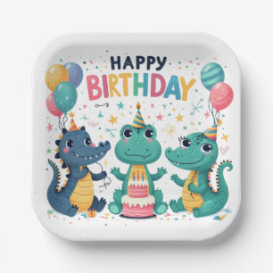 Happy Birthday Crocodiles Pappteller