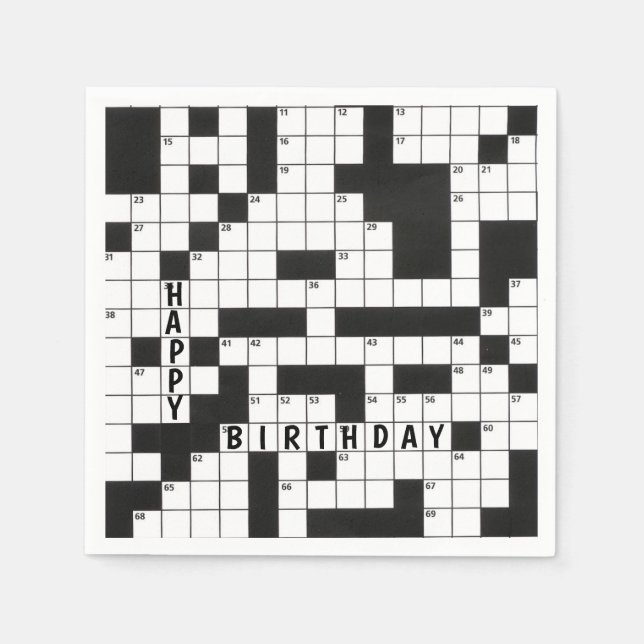 Happy Birthday Crossword Puzzle Serviette (Vorderseite)