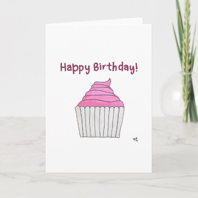 Happy Birthday Cupcake 2 Card Dankeskarte (Vorderseite)