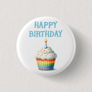 Happy Birthday Cupcake Button