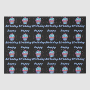 Happy Birthday Cupcake Confetti Tissue Paper Seidenpapier