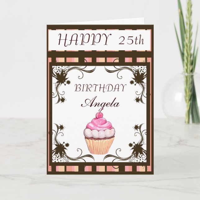 Happy Birthday Cupcake Karte (Vorderseite)
