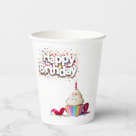 Happy Birthday Cupcake Paper Cups Pappbecher