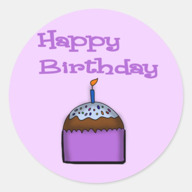 Happy Birthday Cupcake Sticker (Vorderseite)