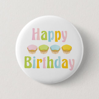 Happy Birthday Cupcakes Button