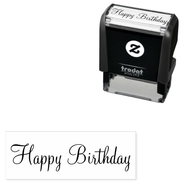 Happy Birthday Cursive Script Template Permastempel (Beispiel)