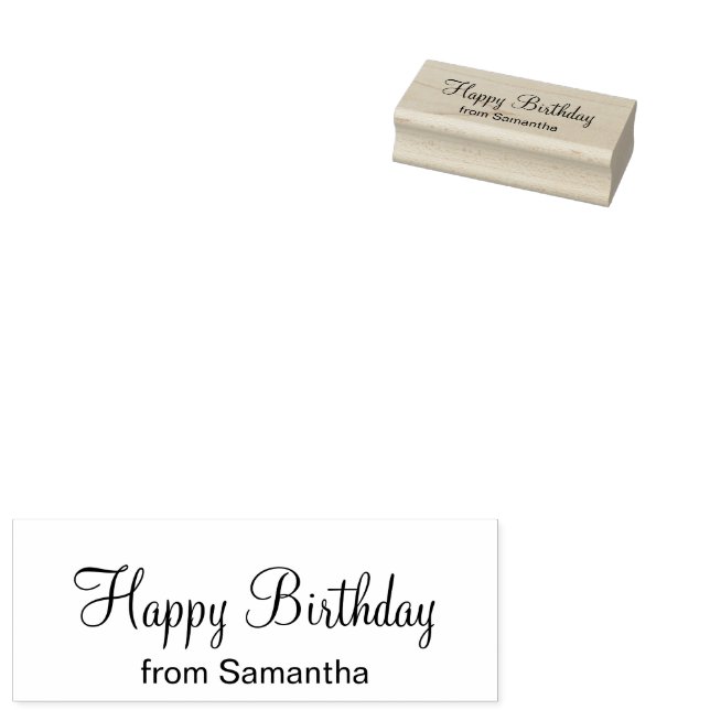 Happy Birthday Cursive Skript hinzufügen aus Ihrem Gummistempel (Stempel)