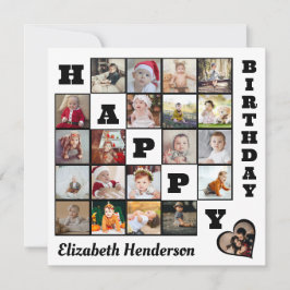 Happy Birthday Custom 21 Foto Collage Geschenk Ankündigung