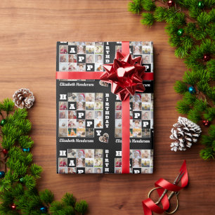 Happy Birthday Custom 21 Foto Collage Geschenk Geschenkpapier