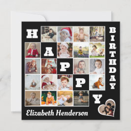 Happy Birthday Custom 21 Foto Collage Geschenk Karte