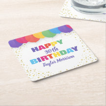 Happy Birthday Custom Age Name Bunte Ballons