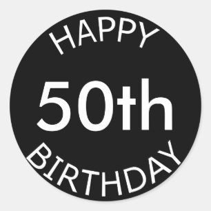 Happy Birthday Custom Age Runder Aufkleber