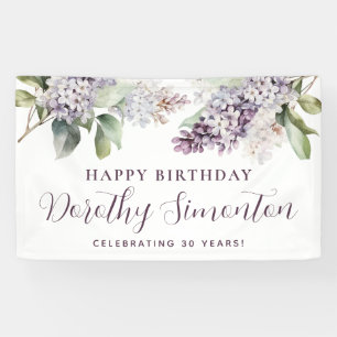Happy Birthday Custom Banner Lila Floral 30.