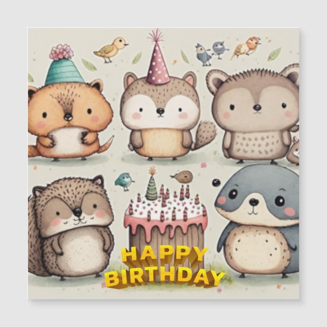 Happy Birthday Custom Card Magnetkarte (Vorderseite)
