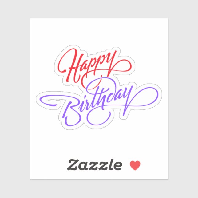 Happy Birthday Custom-Cut Vinyl Sticker (Blatt)