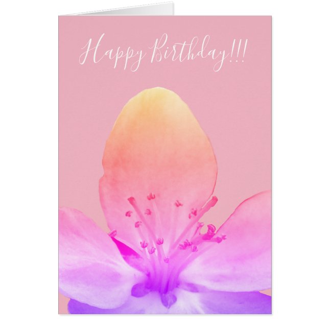 Happy Birthday Custom Floral Grußkarte (Vorne)