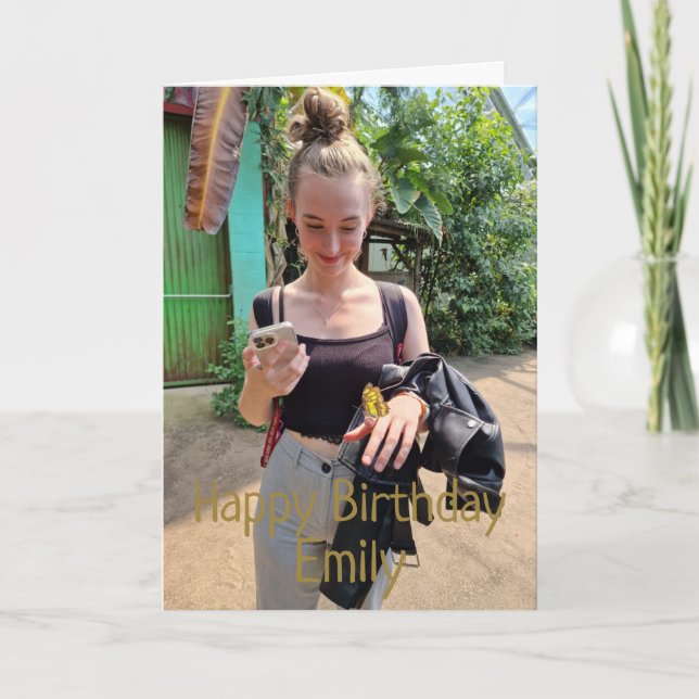 Happy Birthday Custom Foto Card Karte (Vorderseite)