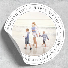 Happy Birthday Custom Foto Classic Round Sticker