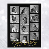 Happy Birthday Custom Foto Film Strip Black Big