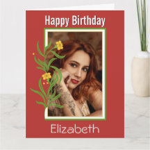 Happy Birthday Custom Foto Orange Border
