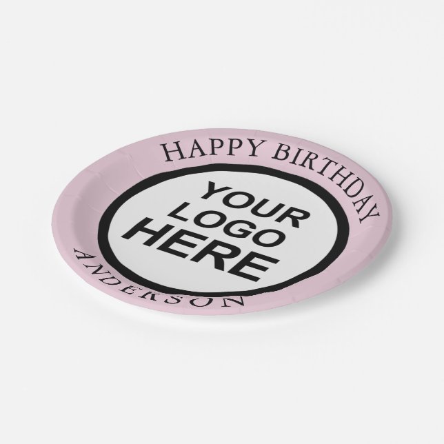 Happy Birthday Custom Logo Paper Plate Pappteller (Schrägansicht)