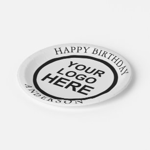 Happy Birthday Custom Logo Paper Plate Pappteller