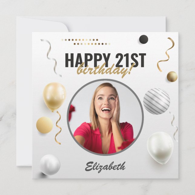 Happy Birthday Custom Modern Foto Gift (Vorderseite)