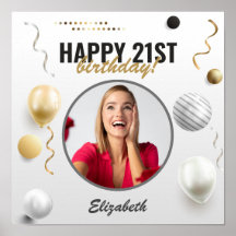 Happy Birthday Custom Modern Foto Gift