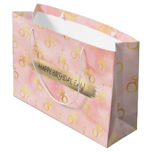 Happy Birthday Custom Text Trend Personalisiert Große Geschenktüte