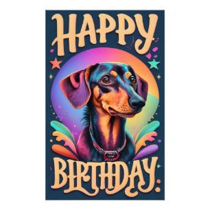 Happy Birthday Dackel Fotodruck