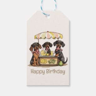 Happy Birthday Dackel Hunde Lemonade Stand Geschenkanhänger