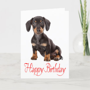 Happy Birthday Dackel Puppy Dog Card Karte